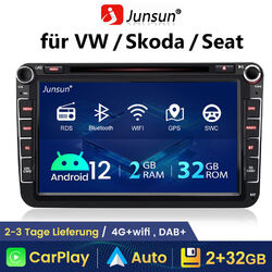 JUNSUN 8-Kern Android 12 CarAutoPlay Autoradio GPS Für VW Golf Passat Amarok EOS