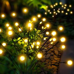 2/4x LED Solarleuchte Feuerwerk Licht Lichterkette Solarlampe Außen Deko Set