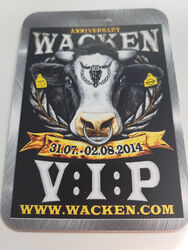 🤘 WACKEN   WOA   ORIGINAL - VIP - PASS  2014   -   NEU 🤘