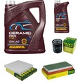 MANN Inspektionspaket 6L MANNOL Ceramic Pro 10W-40 für Mazda 6 Kombi GH 2.0 MZR