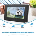Wetterstation funk mit Außensensor Multifunktionale Funkwetterstation Schwarz-
