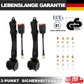 2x 3-punkt Sicherheitsgurt Für Audi A3 E-prüfung Gurtpeitsche Schwarz