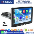 Android14 Carplay 1DIN 10" Autoradio GPS Navi RDS 4+64G IPS drehbarer Bildschirm