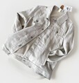 NEU Trucker Jacke aus 100% Irisches Leinen Canvas-Webung Biker Jacke Stone