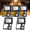 5X10W LED Fluter mit Bewegungsmelder Außen Strahler Flutlicht Lampe Warmweiß DE