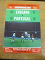 20.11.1974 England gegen Portugal [im Wembley] (gefaltet, Teamwechsel, Partitur vorne