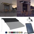 Balkonmarkise Klemmmarkise Einziehbar Markise mit LED Sonnendach Sonnenmarkise