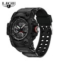 Herren Uhr Armbanduhr Männer Uhr Datum Wasserdicht Luxus Herrenuhr Quarz Schwarz