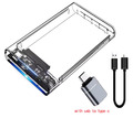 2.5 Zoll SATA HDD/SSD Festplattengehäuse mit USB-C 3.1 + USB-C-Adapter