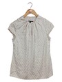 comma, Damen Bluse Gr. 34 Beige Punkte Rüschen Kurzarm Business