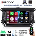 7" Apple Carplay Autoradio Android 14 GPS Navi Für 2 DIN VW GOLF 5 6 Passat Polo