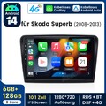 10'' Für Skoda Superb II 3T4 3T5 2008-2013 Android 14 Autoradio GPS Navi Carplay