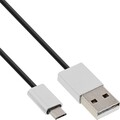 5x InLine Micro-USB 2.0 Kabel, USB-A Stecker an Micro-B Stecker, schwarz/Alu, fl