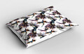 Kopfkissenbezug Modern Wohnzimmer Flauschig Aquarell Lilly mit Vögeln