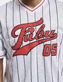 Fubu 05 T-Shirt FM231-005-1 Varsity Pinstriped Mesh Tee  white/red/black Größe L