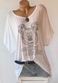 ITALY Gr.44,46,48 schöne Tunika,Bluse,Shirt,motive Muster,Niete,Oversize, NEU