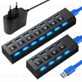 Für PC Laptop USB 3.0 Hub 4/7-Port Splitter Adapter mit Aktiv Netzteil Verteiler
