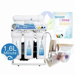 Proline X3 Osmoseanlage 600 GPD direct flow Umkehrosmose Wasserfilter Directflow+ Buch "Wasser & Steine" und Energie Edelsteine Set