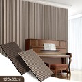 Wandpaneele Akustikpaneele Selbstklebend 120x60cm Akustik MDF Lamellen Holzdekor