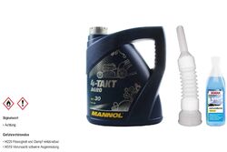 4L MANNOL Motoröl SAE 30 4-TAKT AGRO SAE 30 API SG Schlauch + Scheibenreinigerr