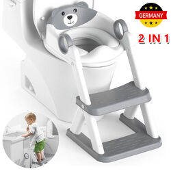 2 in 1 Kinder Toilettentrainer Toilettensitz Lerntöpfchen WC Sitz mit Treppe DHL