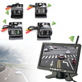 4x Rückfahrkamera mit und Split Quad Monitor 12V-24V LKW Auto Rückfahrsystem 7"