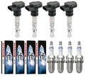 4x NTY Zündspule +4x BOSCH Zündkerze Super 4 für Audi TT 8N3 1.8 T 8N9 VW Golf