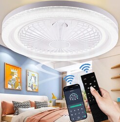LED Deckenleuchte mit Ventilator LED Leise Deckenventilator Beleuchtung Dimmbar