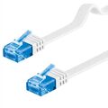 Patchkabel weiss 15m flach U/UTP CAT6a DSL-/Netzwerk Ethernet-Kabel 500MHz