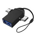 3-in-1 OTG USB 3.0 Female to USB 3.1 Type C & Micro-B Male Adapter Converter 2Pc