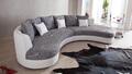 Wohnlandschaft Rundecke Lounge Rundsofa organische Form weiß grau Limoncello