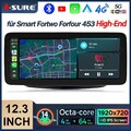 Android 15 4G+64G IPS Autoradio Wireless Carplay Navi Für Smart Fortwo 453 14-22