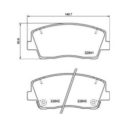1x Bremsbelagsatz, Scheibenbremse BREMBO P 30 108 passend für KIA