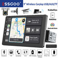 Autoradio 1 DIN Carplay Android Auto Mit 9" Bildschirm USB AUX Bluetooth +Kamera