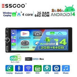 2+64G DAB+ Autoradio Android 14 Carplay GPS NAVI RDS Bluetooth 1 DIN 6.86" WIFI