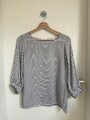 OPUS Ferrie SP Damen Bluse Gr. 36 Weiß Schwarz Gestreift 100% Viskose
