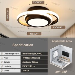 3-Farbige Dimmbar LED Decken-Lampe Deckenleuchte Küchen Wohnzimmer Flur Eingang