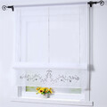 Raffrollo Küche Raffgardine Voile Fenstergardine Transparent Vorhang Weiß Modern