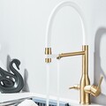 3 Wege Küchenarmatur Gold Weiβ Trinkwasserhahn Wasserfilter 360°Spültischarmatur