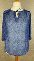 ESPRIT Damen Gr. M 38-40 Bluse Chiffon Schlupfbluse blau Blumen Sommer Shirt 6A6