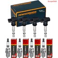4x DENCKERMANN Zündspule + CHAMPION Zündkerze für Hyundai i20 Coupe GB 1.2 KIA