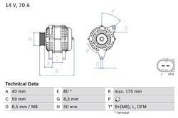 BOSCH 0 986 042 620 Lichtmaschine Generator 70A 14V für VW POLO (9N)