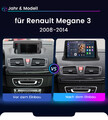 Android 13 Carplay Autoradio Für Renault Megane 3 2008-2014 DAB+ GPS NAVI 6+128G