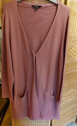 Cardigan Strickjacke lang Ulla Popken, altrosé, rosa, Taschen, Gr. 54/56, NEU!