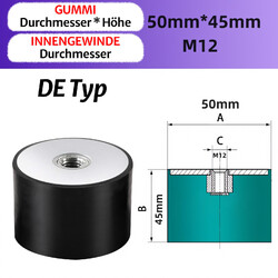 Gummipuffer Typ E/ Anschlagpuffer Typ E/ Silentblock / Schwingungsdämpfer Typ E
