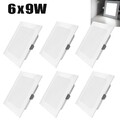 6x9W LED Panel Einbaustrahler Deckenleuchte Einbau Beleuchtung Eckig Flach Spot