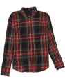 J. Crew Damenhemd perfekte Passform UK 12 Medium rot kariert Baumwolle UE06