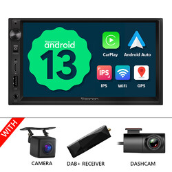 DAB+Android 13 7" IPS Bildschirm Doppel DIN Autoradio Navi CarPlay Navigation FM