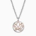 Engelsrufer Damen Silberkette mit Anhänger Lotus mit Zirkonia Steinen und roségo