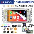 64G Carplay DAB+ Android 13 Autoradio GPS RDS Für Ford Focus II Mondeo MK4 S-Max